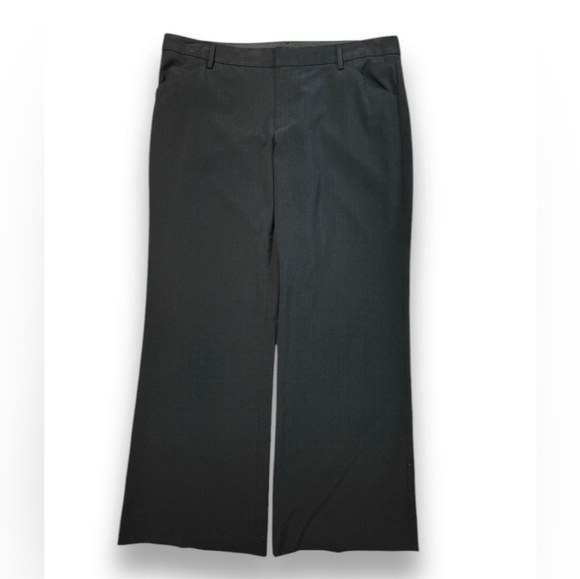 GAP Perfect Fit Navy Pinstripe Flat Front Trousers - Picture 2 of 9